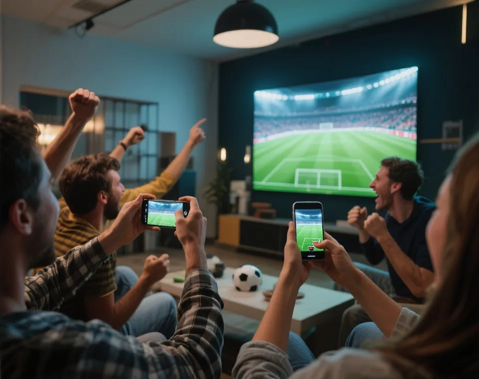 观看世界杯直播场景示意图